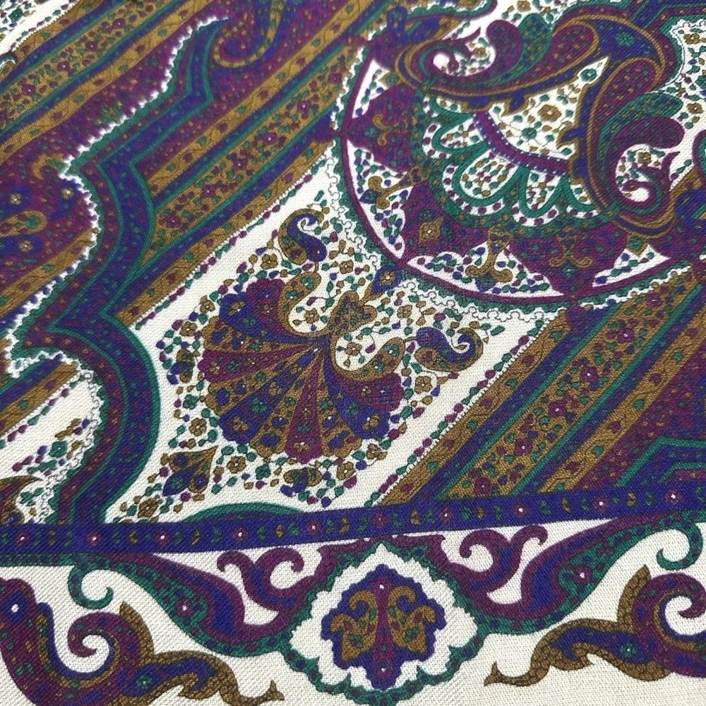 VTG 70s Mark Henry Collection Paisley Scarf 46' Square Paisley Floral Italy Made